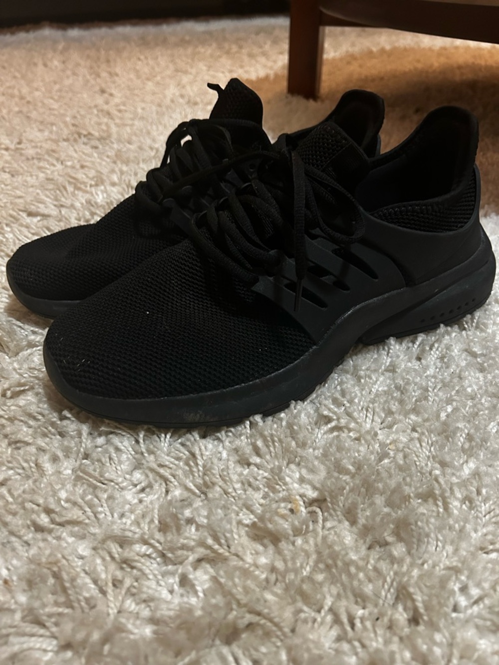 Men's Black Lightweight Knit Athletic Sneakers - Unbranded